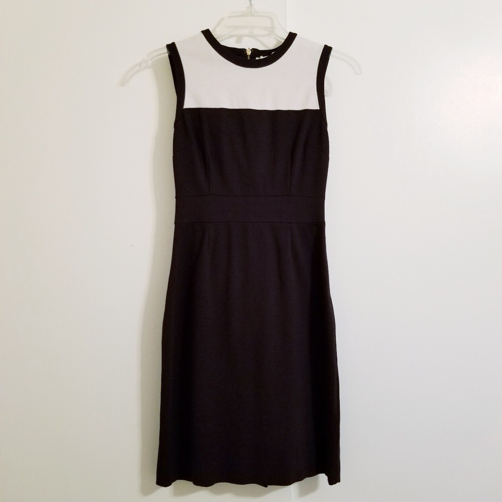Kate spade black & white color block dress size 00